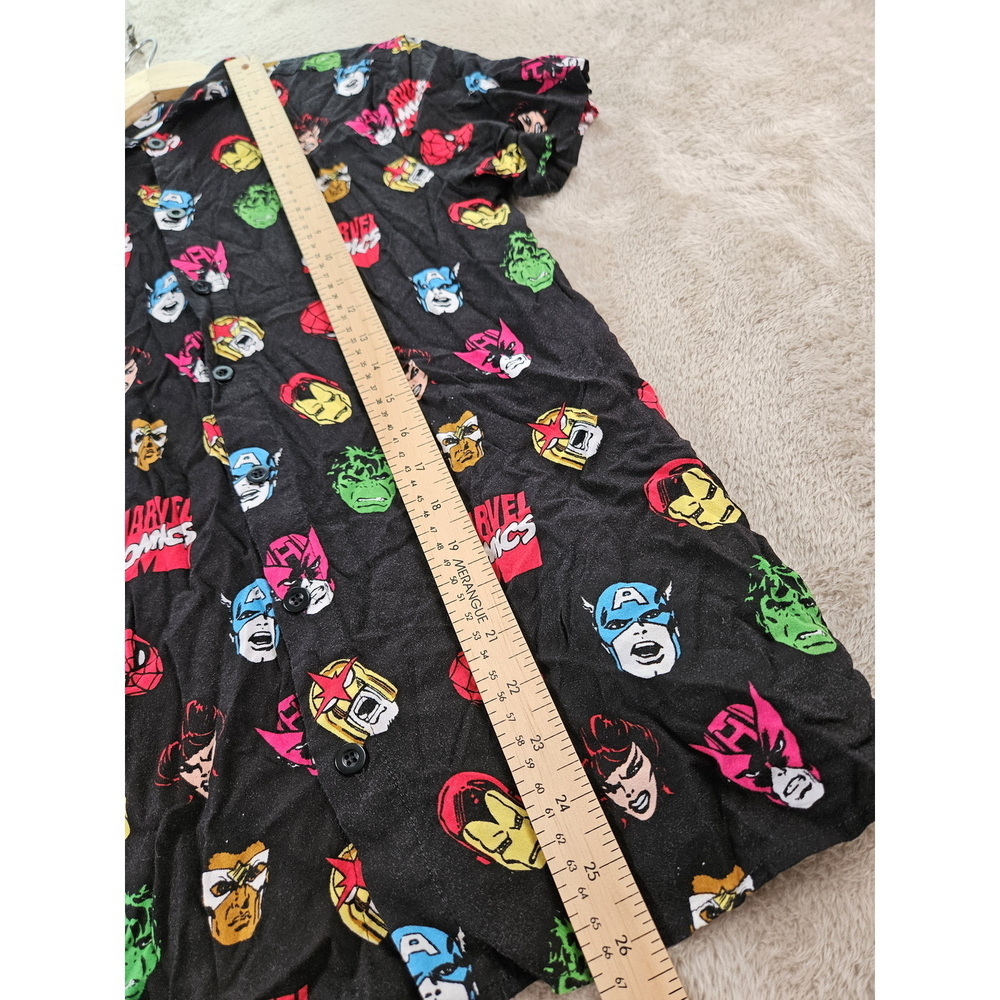 Marvel Comics All-over Print Short-sleeve Shirt Spider-Man Hulk Iron Man Size S - Picture 7 of 10